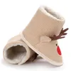 Cute Snow Bawełna Ciepłe Buty Niemowlę Miękkie Solowane Noworodek Zima Buty Dla Dzieci Dla Dziewczyny Anti-Slip Christmas Botki 0-18M G1023