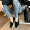 Designers LP Flat Shoes Soft Bottom Casual Shoe Women Loafers Summer Loafer Sheos Walk Autumn Leather Highend Metal Buckle Outsol2525357