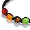 Strang Perlenstränge 6mm 8mm Perlen 7 Chakra Armbänder geflochten verstellbares Seil Yoga Balance Lava Reiki Steine Armband Frauen Schmuck Geschenk