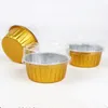Disposable Cups & Straws 100pcs Net Red Aluminum Foil Round Baking Cake Box Fruit Packaging Boxes Party Favor Dessert Cup With Lid