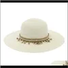 Wide Caps Hats, Scarves & Gloves Fashion Aessoriesst Spring Summer Solid Big Brim With Chain Band Sun Hat Elegant Fascinator Outdoor Party Be