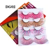 Großhandel 4 Paar Wimpern 25mm Faux Nerz farbige Wimpern Coloful Lashes für Cosplay Halloween Cosmetic Party Vendor