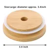 70mm/86mm Friendly Mason Lids Reusable Bamboo Caps Tops with Straw Hole and Silicone Seal for Masons Canning Drinking Jars Top RRE13100