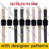 مصمم أزياء حزام فاخر لـ Apple Watchband 41mm 42mm 38mm 40mm 44mm 45mm Iwatch 2 3 4 5 6 7 Se Watchband Leather Bracelet Stripes Watchbands