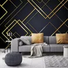 خلفيات مخصصة 3d بو خلفيات الخطوط الذهبية الإبداعية الهندسية جدارية نوم غرفة المعيشة أريكة التلفزيون خلفية ورق الحائط ديكور المنزل