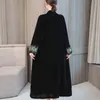 JXMYY Manches exquises broderie vintage velours kimono trench femme col en v mi long coupe-vent manteau vêtements d'extérieur 5906 210412