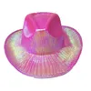 Cowgirl Hat Iridescence Glitter Party Supplies Cowboy Pink Pearl Cornice hats For Women Kids Party 20220107 T2