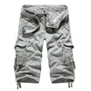 Zomer Cargo Shorts Mannen Casual Training Military's Multi-Pocket Calf-length korte broek (riem is niet inbegrepen) 220301