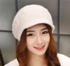 New Women Winter Hat Keep Warm Cap Fashion Cappelli per Lady Casual Rabbit Fur Outdoor Berretti da strillone lavorati a maglia