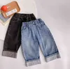 Herfst jongens losse effen kleur alles-match jeans baby meisjes mode zachte denim broek 1-7Y 2111102