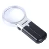 3 In 1 Handheld Desktop Magnifier 3X Microscope Resin HD Lens Two LED Lights Multi-function Folding Magnifying Glass Loupe