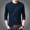 Camisola de marca de moda para mens pulôver O-pescoço magro ajuste jumpers knitwear inverno quente estilo coreano roupas casuais roupas 211018