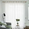 ベッドルームのリビングルームのキッチンクロスパターンボイルドレープ210712のためのメイクホムシンプルな白いシアーチュールカーテン