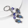 Trendy Owl Blue Evil Eye Porte-clés Porte-clés de voiture Sac à main Charme Pendentif Bijoux Cadeau pour la protection et la bénédiction Accessoires mignons G1019