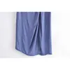 Fashion Knot Asymmetrical Midi Skirts Woman High Waist Imitation silk Streetwear 210421