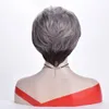 أنيقة رمادي أومبير البراك الباروكات الاصطناعية ل ladys المرأة رقيق الشعر شعر مستعار الشعر الطبيعي