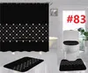 4 stks Toiletzittingsdeksel Gedrukt Waterdichte Douche Gordijnen Home Hotel Antislip Badkamer Tapijten Wasbare Toiletten Case Vloer Matten Set