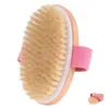 Wholesale Oval Natual Wooden Bristle Body Brush Massager Soft Wash Brushes Bath Shower Back Spa Scrubber for women A216113