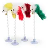 Jouets multicolores pour chats, bâton pour animaux de compagnie de couleur aléatoire, plume, poteau de couleur noire comme des oiseaux avec petite cloche 6761917