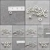 Autres bijoux en vrac 10 pièces de perles de beignet en argent sterling 925 avec empreinte de vigne en spirale entretoise de pneu livraison directe 2021 Dficd