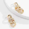 Dangle kroonluchter vintage elegante diamante strass holle ketting oorbellen voor vrouwen mode temperament geometrische sieraden cadeau