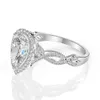 Goccia d'acqua 4ct Moissanite Diamond Ring 100% originale 925 sterling silver Fedi nuziali di fidanzamento Anelli per le donne Gioielleria raffinata