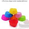 3 st Silicone Cupcake Liners Cake Mold Muffin Fodral Muti Round Shape Cup Cake Verktyg Bakeware Bakning Bakverk Möbler Olika former