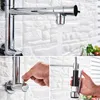 Torneira de cozinha onyzpily Puxe para baixo Chrome Única água fria montada na parede de cozinha Taps 360 Rotação Dual Função Pulverizador Taps 210724