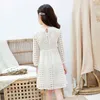 White Dresses For Girl Spring/Summer Wedding Party Lace Dress Kids Long Sleeve Clothing For Teen Girl 4 6 8 10 12 14 16 Years G1218