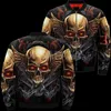 Mens unisex 3d Bomber Jackets Trippy Skull Head Print dragkedja Flight Jacket Casual Unisex Harajuku Women Streetwear Thick Coats 5 220212