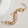 Cadeado Charm Multilayer empilhando pulseiras Charme Cristal Chain Bracelet para Mulheres Moda Jóias Will e Sandy