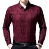 Moda maschile di marca Casual Business Slim Fit Camicia da uomo Camisa manica lunga floreale Camicie sociali Abbigliamento Jersey 8637 210410