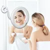 Mirrors Makeup Mirror With Lamp LED Fill Light 10 Times Magnification Suction Cup Folding Three-color Direct Charge Beauty