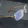 2022 Factory Wholesale High Quality Luxury Rimless Clear Eye Frames Mens Transparent Optical Spectacles Metal Deisgner Eyewear Fill Prescription