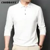 Coudrony marca camiseta homens manga comprida negócio casual t-shirt homens roupas primavera outono de qualidade superior tee camiseta homme tops c5008 y0322