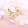 Dangle Chandelier 1Pièce Zircon Lettre Boucles D'oreilles Pour Femmes Filles 26 Anglais Initiale Boucle D'oreille Mode 2022 Tendance Bijoux Créatifs Cadeau