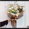 Sztuka, prezenty Home Gardeyrad 60cm High-End Korean Flower Wrapping Mesh Opakowanie Papier Płaszcz Netto Materiały DIY Craft Art Dostarcza inne sztuki