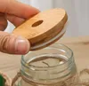 Quality Bamboo Cap Lids 70mm 86mm Reusable Bamboo Mason Jar Lids with Straw Hole and Silicone Seal