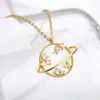 Designer Necklace Luxury Jewelry Crystal Moon Planet for Women Cute Gold Chain Zircon Pendant 2021 Trend Fashion Jewerly Gift Collier Femme