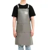 Professional PU Leather Barber Aprons for Men woman Chef Apron Kitchen- Salon Hairstylist Multi-use Adjustable with pockets 211222