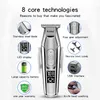 Kemei Professional Hair Clipper Beard Trimmer for Men Adjustable Speed LED Digital Carving s Electric Razor 220216