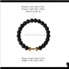 Pärlor, strängar släpp leverans 2021 mode charm pärlstav wrap vänskap armband stretch smycken svart pärla diy handgjorda designankare armband