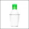 Imballaggio Office School Business Industrial50Ml Disinfettante Bottiglie vuote per lavaggio a mano Bottiglia di plastica per animali domestici per disinfettante con tappo Verde Bianco D