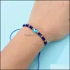 Bedelarmbanden sieraden kalkoen blauw kwaad bracelet vrouwen handgemaakte touwketen kristal kralen meisje feest cadeau drop levering 2021 u