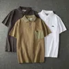 9056 Poloshirts Männer Japan Stil Vintage Trendy Sport Jogger Baumwolle Tasche Farbspiel Hübsche Jugend Revers Kurzarm T-Shirts H1218