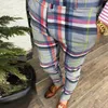 Męskie spodnie Mężczyźni Plaid Długie Szczupły Spodnie Drukuj dresy dresowe chude swobodne męskie joggery potawy spodni harem moda 2593