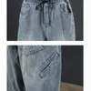 Mäns Jeans 2022 Sommar Slim för Mens Streetwear Koreanska Designer Regelbundna Distressed Denim Homme Byxor Hip Hop Hole Byxor