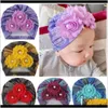 Caps Hats Accessories Baby Kids Maternity Drop Delivery 2021 Jewelry Spring And Autumn Thin Endless Printed Baby Worn Flower Sticky Diamond H