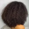 Mongólio Afro Kinky Curly Bob Rendas Front Human Human Wig Para As Mulheres Africanas Prejuídas 360 Perucas frontais V U Parte 16 polegadas 150% Densidade pronta para enviar