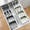 Knife Block Holder Kitchen Cutlery Storage Tray Kitchen Knife holder Organizer Kitchen Container Spoon Fork Storage Separation 210705